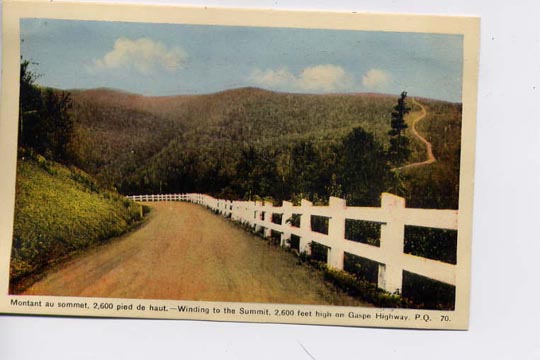 winding to the summit, 2600 m. high, gaspe highway