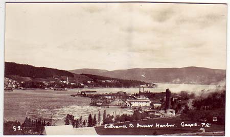 gaspe entrance to inner harbour 1910